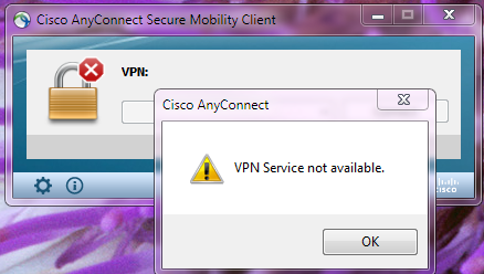 Cisco The Vpn Service Is Not Available